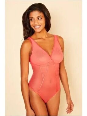 Cosabella Sardegna Teddy in Rossa Sheer Mesh Bodysuit - Curvy Medium
